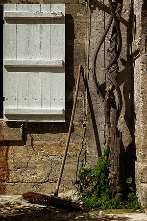 Shutter, Broom, and Tree - Bourdeilles