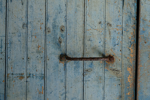 Before: Blue Door and Handle - L'Herbe
