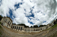 Fish-eye lens shot of Château La Mercerie at Magnac Lavelette