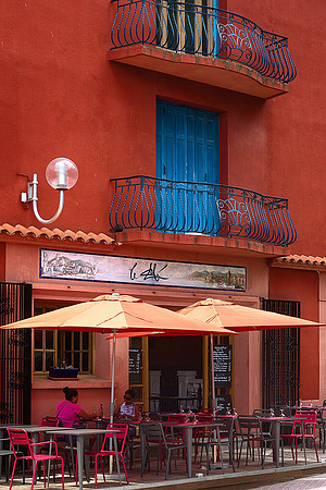 Red Wall and Blue Door - Collioure