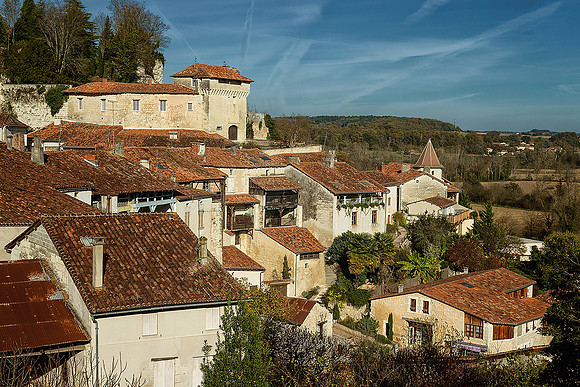 The Castle and Town Rooftops - Aubeterre