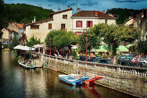 Boats and River Dronne - Brantôme