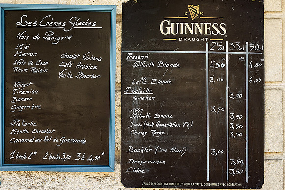 Bar Prices - Bourdeilles