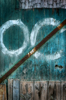 Blue Door with Graffiti - Brantôme