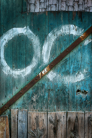 Blue Door with Graffiti - Brantôme